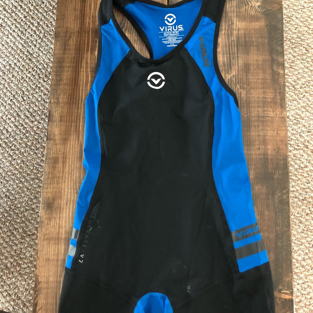 Women’s Electric Blue Virus Singlet Size Medium.